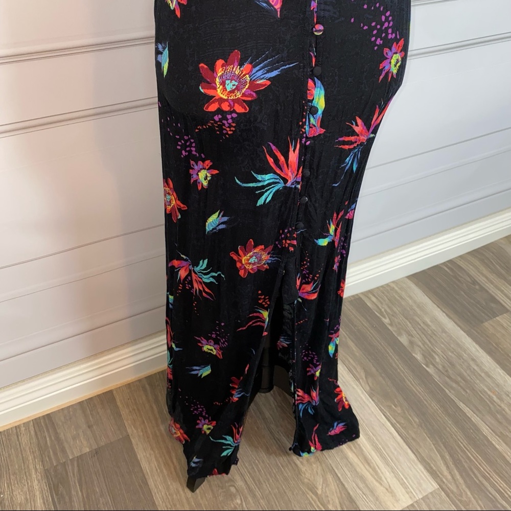 Rusty Long Black Fitted Front Button Up Dress | S… - image 4